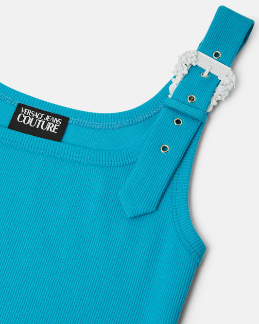 Versace JC Abito midi in cotone a coste