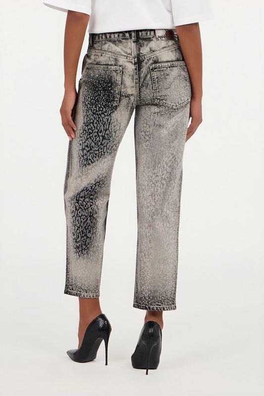 Roberto Cavalli - Jeans Effetto Maltinto Con Strass