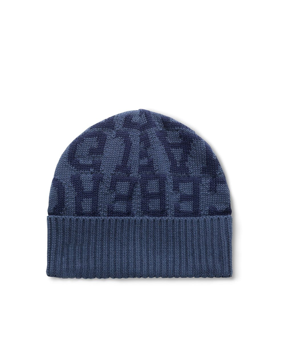 Beanie in Maglia di Puro Cotone Blu Iceberg