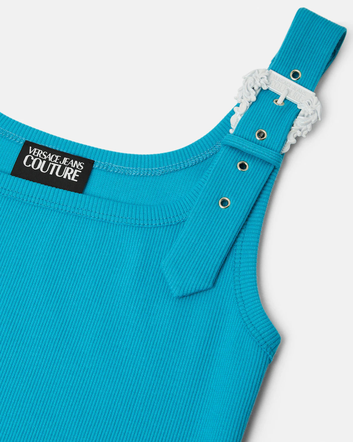 Versace JC Abito midi in cotone a coste