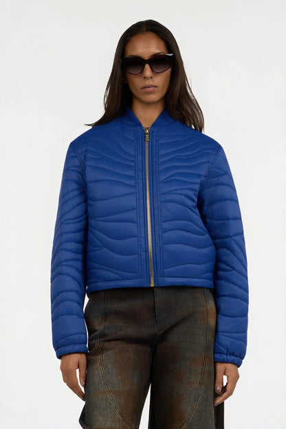 Just Cavalli - Blue Quilted Bomber Jacket