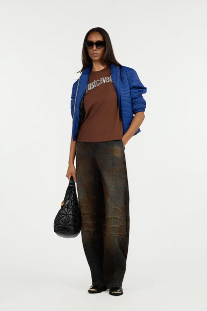 Just Cavalli - Blue Quilted Bomber Jacket