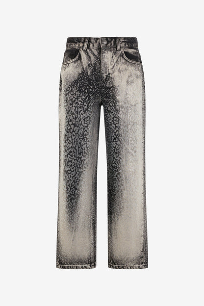 Roberto Cavalli - Jeans Effetto Maltinto Con Strass