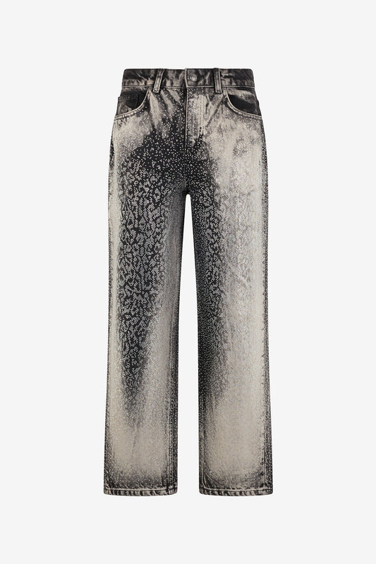 Roberto Cavalli - Jeans Effetto Maltinto Con Strass