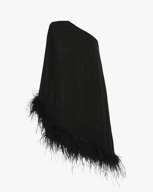 Alma Sanchez - Abito monospalla con piume